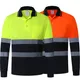 Two Tone Long Sleeve Safety Polo Shirt Orange High Visibility Reflective Shirt With Pockets Hi vis