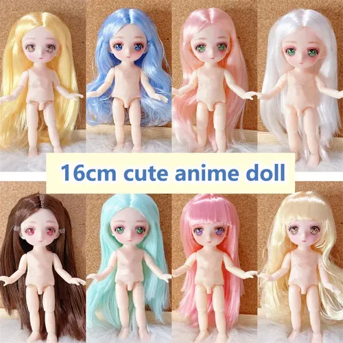 Neue 16cm 23cm süße Anime Puppe bjd Multi Joints Puppe Dress Up Puppe für Kinder