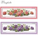 Long edition roses cross stitch kit aida 14ct 11ct count printed canvas stitches embroidery DIY