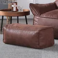 OTAUTAU Faux Leather Bean Bag Ottoman Footstool Cover Without Filler Lazy Beanbag Pouf Bench Door