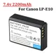 2200mAh LP-E10 LPE10 LP E10 camera battery for Canon EOS 1100D 1200D 1300D 2000D 4000D Rebel T3 T5