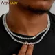 Iced Out Bling Cubic Zirconia 5mm Tennis Chain Necklace Gold Plated Silver Color 5A CZ Choker