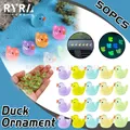 10PCS Mini Yellow Ducks Luminous Duck Ornament Miniature Figures Tiny Duck Micro Fairy Garden