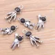 PULCHRITUDE 10pcs 3 Style 3 Size Metal Alloy Photo Color Alien Charms Astronaut Pendants For Jewelry