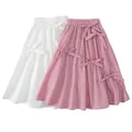 Casual Girl Skirt Long Lolita Skirts Teenager Plus Size Cute Bow Elegant Princess Outfit Kids