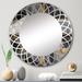 Designart "Marble Granite Agate With Touches Of Gold II" Modern Geometric Wall Mirror