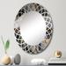 Designart "Marble Granite Agate With Touches Of Gold II" Modern Geometric Wall Mirror