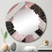 Designart "Marble Granite Agate With Touches Of Gold XI" Modern Geometric Wall Mirror