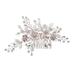 Wedding Hair Comb Bridal Floral Hair Comb Handmade Crystals Hair Pieces Wedding Headwear Comb (Rose Gold)