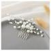 YuQi Bridal White Pearls Hair Comb Women Luxurious 5-teeth Metal Comb Barrette for Princess Party Favors Accessories Silver