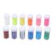 12pcs 12 Colors Shining Glitter Dust Powder Sets for Nail Art Make Up Eye Shadow DIY and Crafts (Fluorescence Pattern)