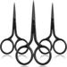 3 Pack Small Nose Scissors Facial Hair Scissors Mini Beauty Scissors Stainless Steel Trimming Pointed Scissor for Grooming Eyebrows Nose Mustache Beard (Black)