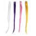 LIZEALUCKY Clip Colored Hair Extensions 4pcs Straight Hairpiece Clip White Purple Milky Lavender Gold Colors Hair Extension Hairpiece for Women Kids Girls Gift