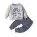 KmaiSchai Spring Summer Pants Set For Toddler Boys Girls Long Sleeve Letter Prints Pullover Tops Pants Outfits Sweatpants And Hoodie Set For Girls Kids Sweatpants Girls 2T Girl Clothes Fall Out