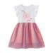 2DXuixsh Toddler Girl Corduroy Jumper Girls Floral Dress Butterfly Short Sleeve Pleated Casual Lace Dresses Pink Butterfly Gradient Dress for Kids 2 To 7 Years Dress Tulle Women Pink Size 5 Years