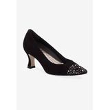 Wide Width Women's Sadee Pump by Ros Hommerson in Black Kid Suede (Size 7 W)