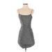 Shein Casual Dress - Mini Scoop Neck Sleeveless: Gray Dresses - Women's Size X-Small Petite