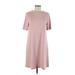 Gap Casual Dress - A-Line Scoop Neck Short sleeves: Pink Print Dresses - Women's Size Medium