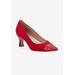 Wide Width Women's Sadee Pump by Ros Hommerson in Red Kid Suede (Size 7 W)