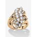 Women's 3.44 Tcw Cubic Zirconia Gold-Plated Cluster Wave Ring by PalmBeach Jewelry in Gold (Size 8)