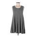 Forever 21 Casual Dress - A-Line Scoop Neck Sleeveless: Gray Color Block Dresses - Women's Size Medium