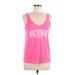 Victoria Sport Active Tank Top: Pink Print Activewear - Women's Size Medium