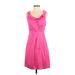 J.Crew Factory Store Casual Dress - A-Line Scoop Neck Sleeveless: Pink Solid Dresses - Women's Size 2