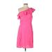 ASOS Casual Dress - A-Line One Shoulder Sleeveless: Pink Print Dresses - Women's Size 10 Tall