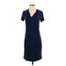 Banana Republic Casual Dress - Shift: Blue Solid Dresses - Women's Size Small