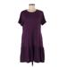 Casual Dress - DropWaist: Purple Solid Dresses - Women's Size Medium