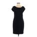 Banana Republic Casual Dress - Sheath Scoop Neck Short sleeves: Black Print Dresses - Women's Size 6