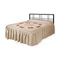 A ATH COLLECTION Luxury 100% Cotton Candlewick Fitted Bedspread Traditional Bed Throw with 60 CM/24 Inch Valance (King, Cream)