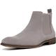 Cestfini Suede Leather Chelsea Boots for Men Grey Formal Dress Slip on Ankle Boots Men E05-RT-UK-GREY-11