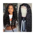 Hair Wigs 5X5 Deep Wave Lace Closure Wigs Peruvian Human Hair 14-40inch Glueless Pre Plucked with Baby Hair Deep Curly Transparent Lace Wigs for Black Women Wig for Women (Color : 5X5 closure wig 150