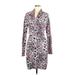 S Line Black Label Casual Dress: Purple Leopard Print Dresses - Women's Size Medium