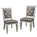 Darby Home Co Maximilien Tufted Side Chair in Gray Faux Leather/Wood/Upholstered in Brown/Gray | 39.59 H x 27.59 W x 21.34 D in | Wayfair