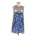 Minkpink Casual Dress - A-Line Scoop Neck Sleeveless: Blue Floral Dresses - Women's Size Medium