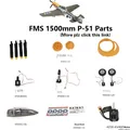 FMS 1500mm 1.5m P51 P-51 Mustang Parts Propeller Spinner Motor Shaft Board Mount Landing Gear