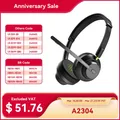 Voipfocus A2304 Connect 2 UC Bluetooth 5.1 Headphones AI Stereo Mics Wireless 50h On Ear Headset