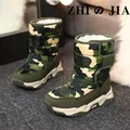 2023 New Children Boots Hook & Loop Fashion Soft Boys Snow Boots Leather Boys Ankle Boots Outdoor