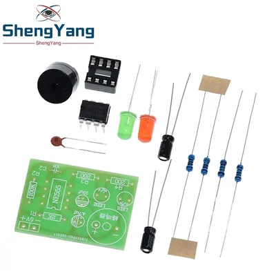NE555 Multivibrator Kit NE555P Steady-State Circuit Dual Flash LAMPE DIY Training Maker Student Lab Image