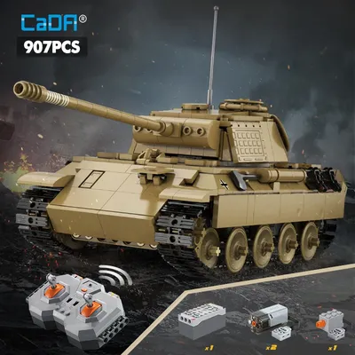 Cada 907pcs Stadt fernbedienung ww2 Militär Panther Panzer Bausteine RC Armee Fahrzeug Waffe Ziegel Image