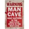 Warning Man Cave cosa c' è nella grotta Vintage Tin Bar Sign Funny Home Mancave Signs for Bar caffè