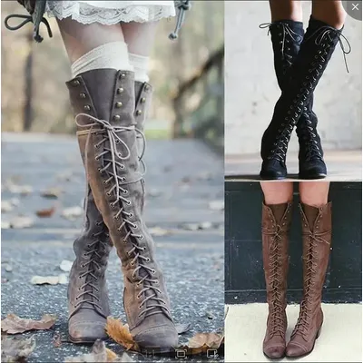 Medieval Kostüm Ritter Stiefel Viking Cosplay Larp Schuhe PU Leder Warrior Frauen Cosplay Phantasie Boot Karneval Party Steampunk Image