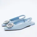 Zapatos Para Mujer strass paillettes Designer scarpe da donna 2023New Blue Denim sandali da donna
