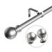 Window Single Curtain Rod- Adjustable sizes: 28"-48", Silver