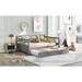 Modern Simple Full Size Daybed w/ Twin Size Trundle Bunk Bed Frame, Gray