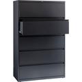 Hirsh Industries B690996 42 in. HL10000 Series Lateral File with 5-Drawer - Charcoal