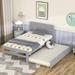 Modern Clean Twin Size Platform Bed Frame with Trundle, No Box Spring Needed