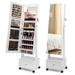 Jewelry Cabinet Armoire Full-Length Mirror Lockable w/ LED Lights